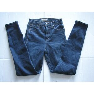 Madewell 10" High Rise Skinny Jeans Womens 25 Tall Dark Wash Blue Denim Classic